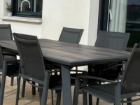 Photo Hesperide Table De Jardin Extensible Allure Effet Bois Muscade & Graphite