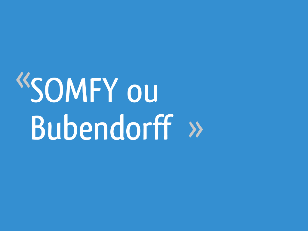 SOMFY ou Bubendorff