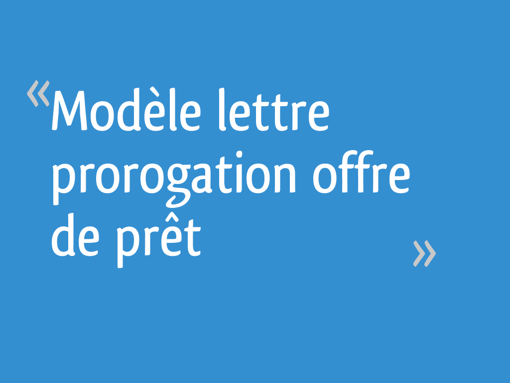 Modele De Lettre De Demande De Credit Immobilier