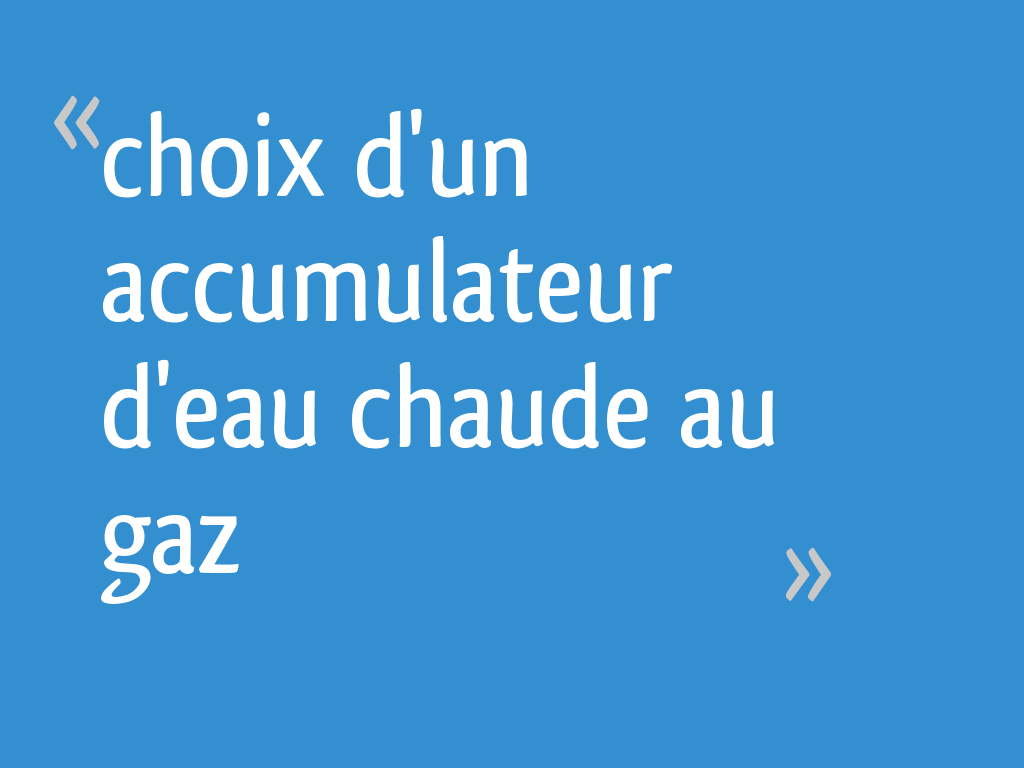 Accumulateur d 'ECS gaz à condensation