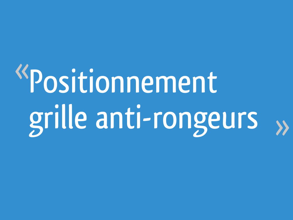 Grille anti-rongeurs - 12 messages