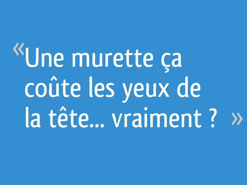 Ca Coute Les Yeux De La Tete Une murette ça coûte les yeux de la tête... vraiment ? - 6 messages