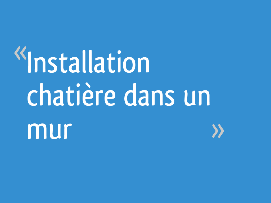 Installation Chatiere Dans Un Mur Resolu 15 Messages