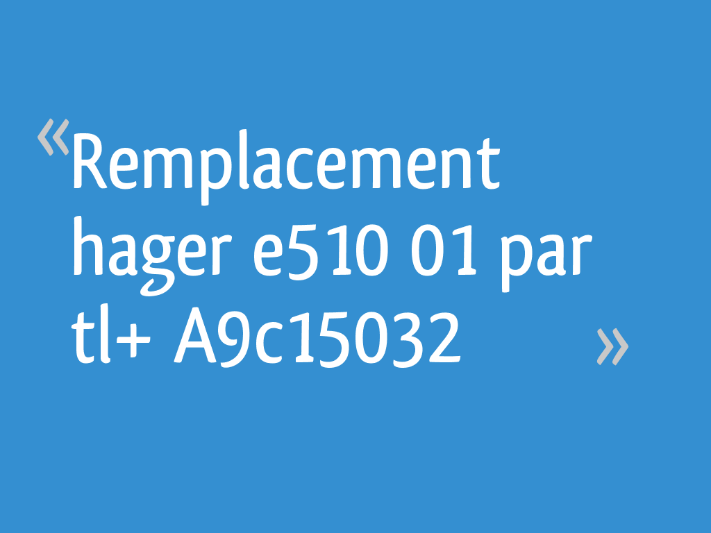 Remplacer un Télérupteur Hager E510 par télérupteur Schneider TL'clic -  Branchement électrique.