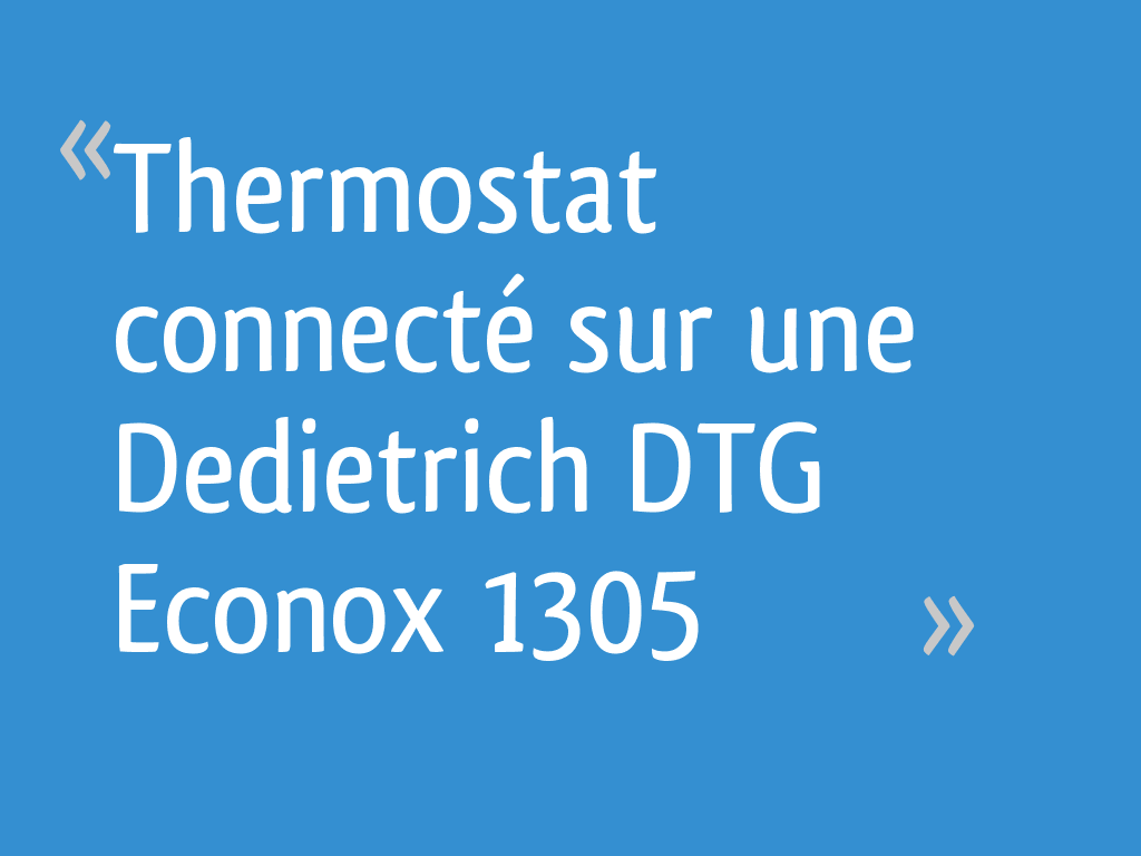 Thermostat d'ambiance connecté DeDietrich