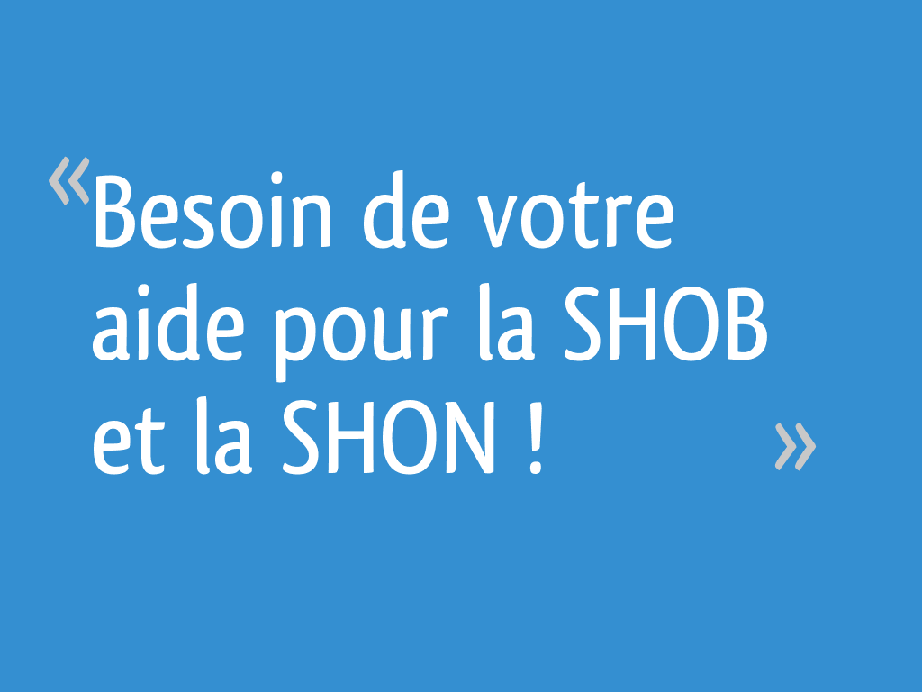 Besoin de votre aide pour la SHOB et la SHON ! - 9 messages