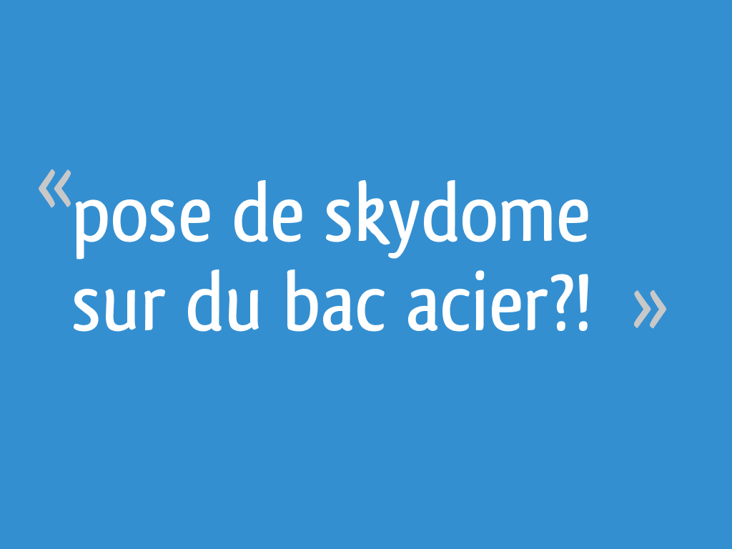 pose de skydome sur du bac acier cout toiture zinc sous