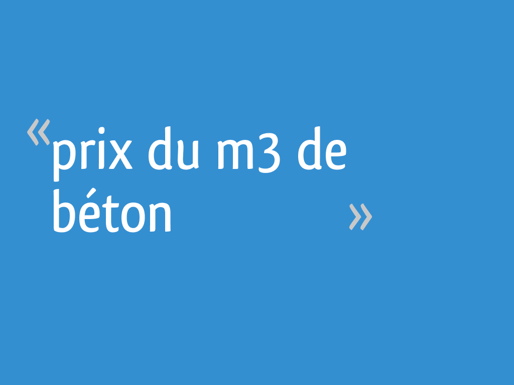 Prix mètre cube béton hotsell